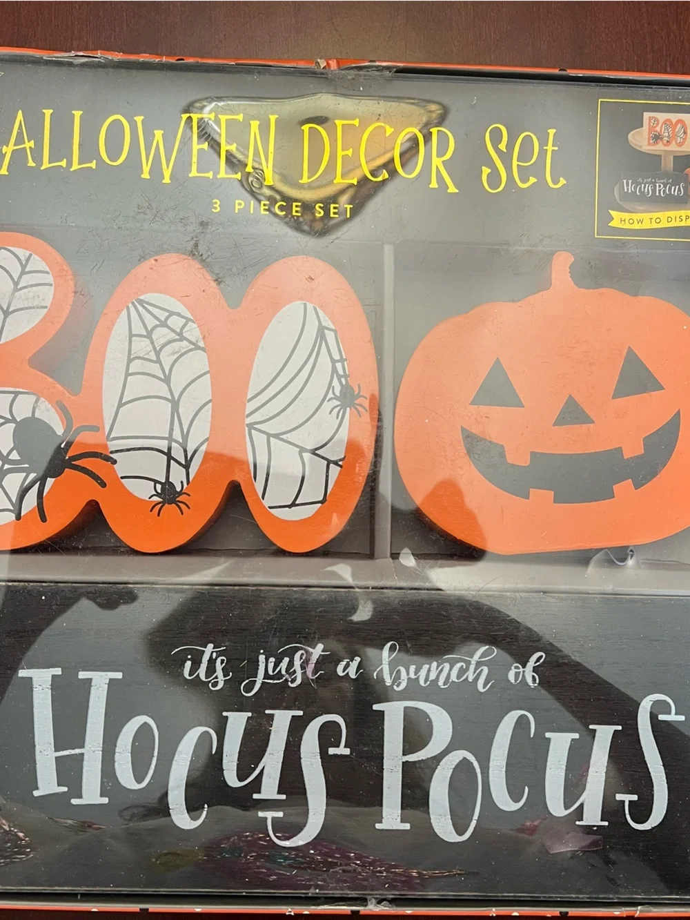 Hocus Pocus Orange Pumpkin Halloween Decor Set by